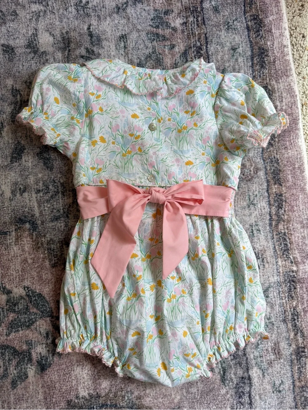 Smockingbird Floral Bouquet Smocked Jenny Bubble